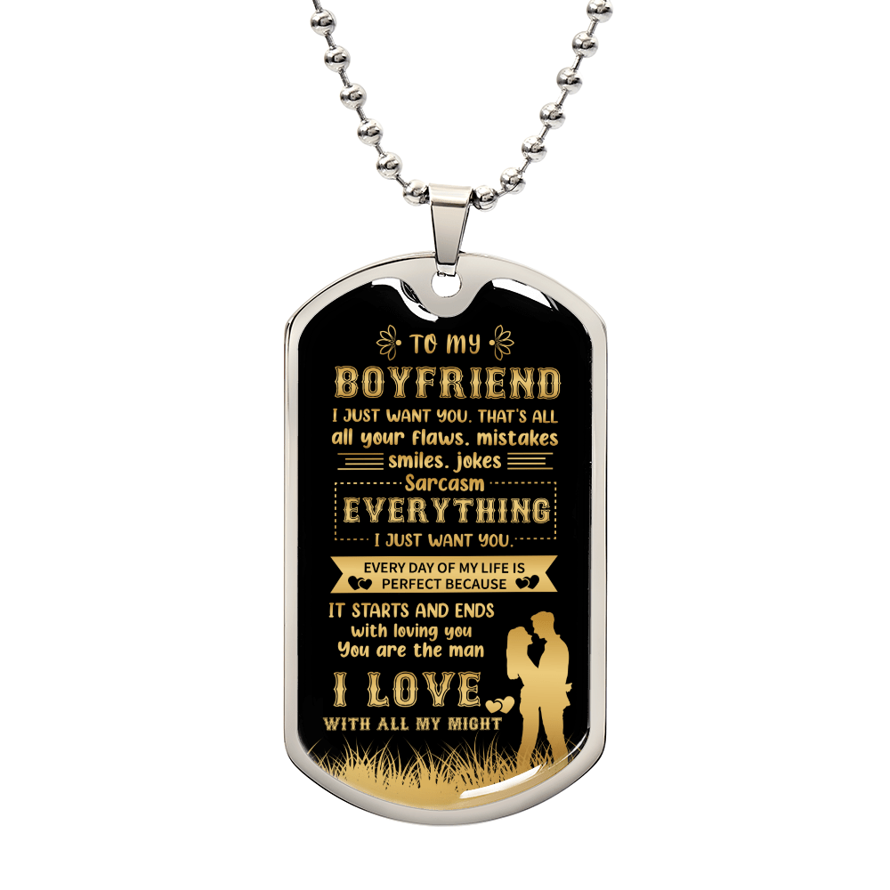 To my boyfriend - Luxury Graphic Dog Tag Necklace - Beauty Belliss